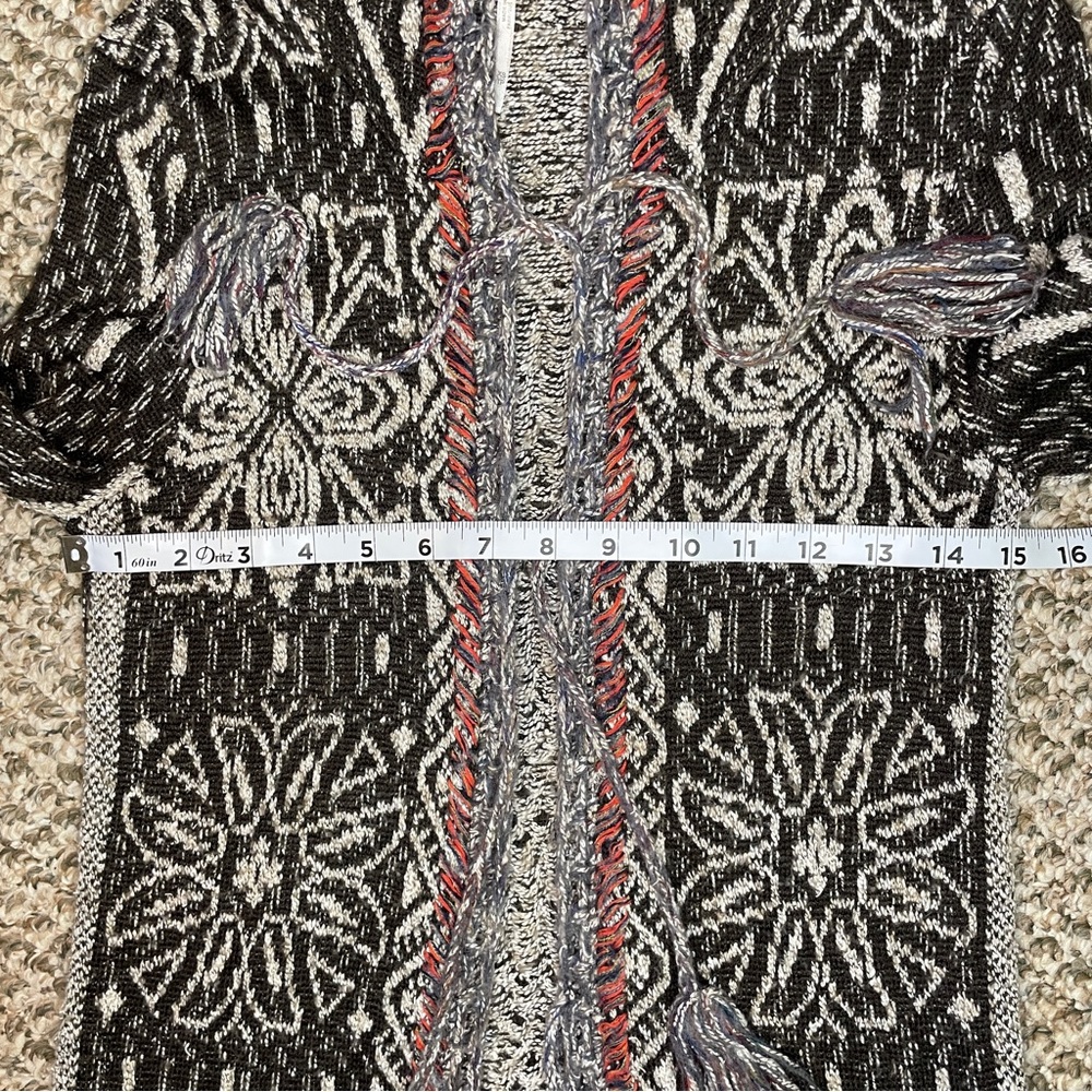 Free People Kai Open Front Pom Pom Tassel Tie Hooded Duster Cardigan - Picture 9 of 14